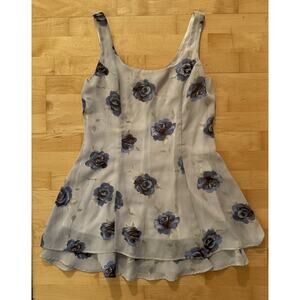 VTG Stepping Out Blue Floral Mini Dress 13/14